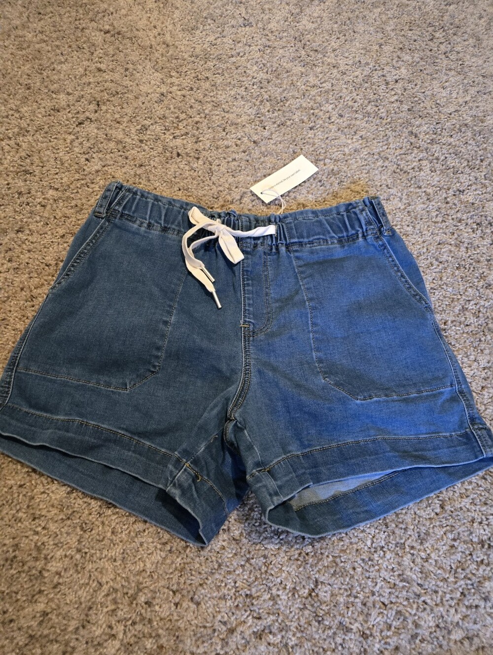 Luvamia Blue Denim Women’s Shorts with Drawstring